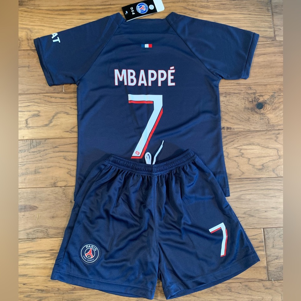 Mbappe Paris Jersey Kids Youth Toddler Soccer Kit 2 Piece Set - Ships Same Day